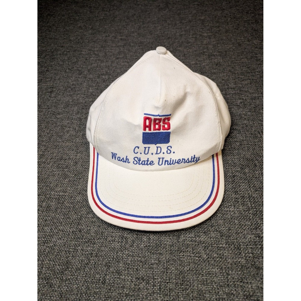 Vintage University Of Washington ABS CUDS Snapback Hat Vtg White Cap Adjustable